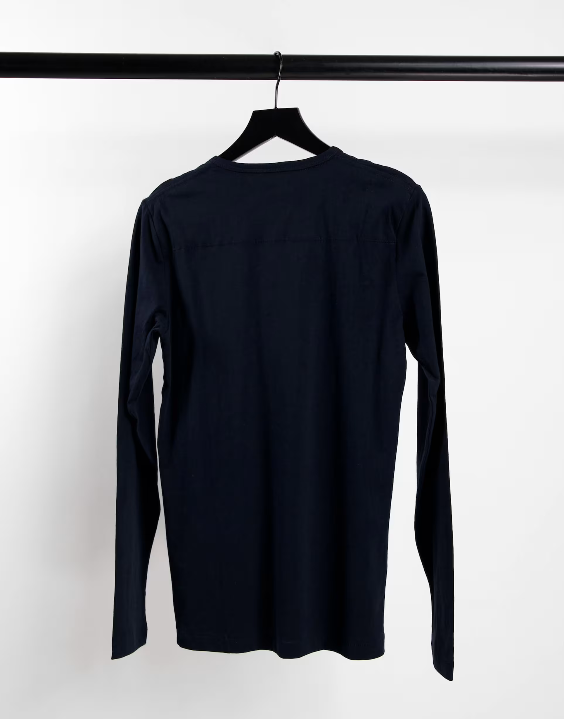 Mens French Connection Tall 3 Pack Long Sleeve T-Shirt in Black
