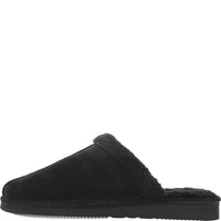 Walk London Mens Leyton Sheepskin Slippers In Black