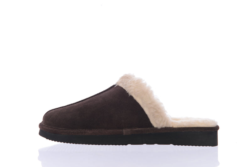 Walk London Mens Brown Sheepskin Slippers