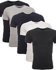 French Connection Mens 5 Pack T-Shirt In Black