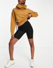 Reebok Womens Sweatshirt With Neck Detail in Tan