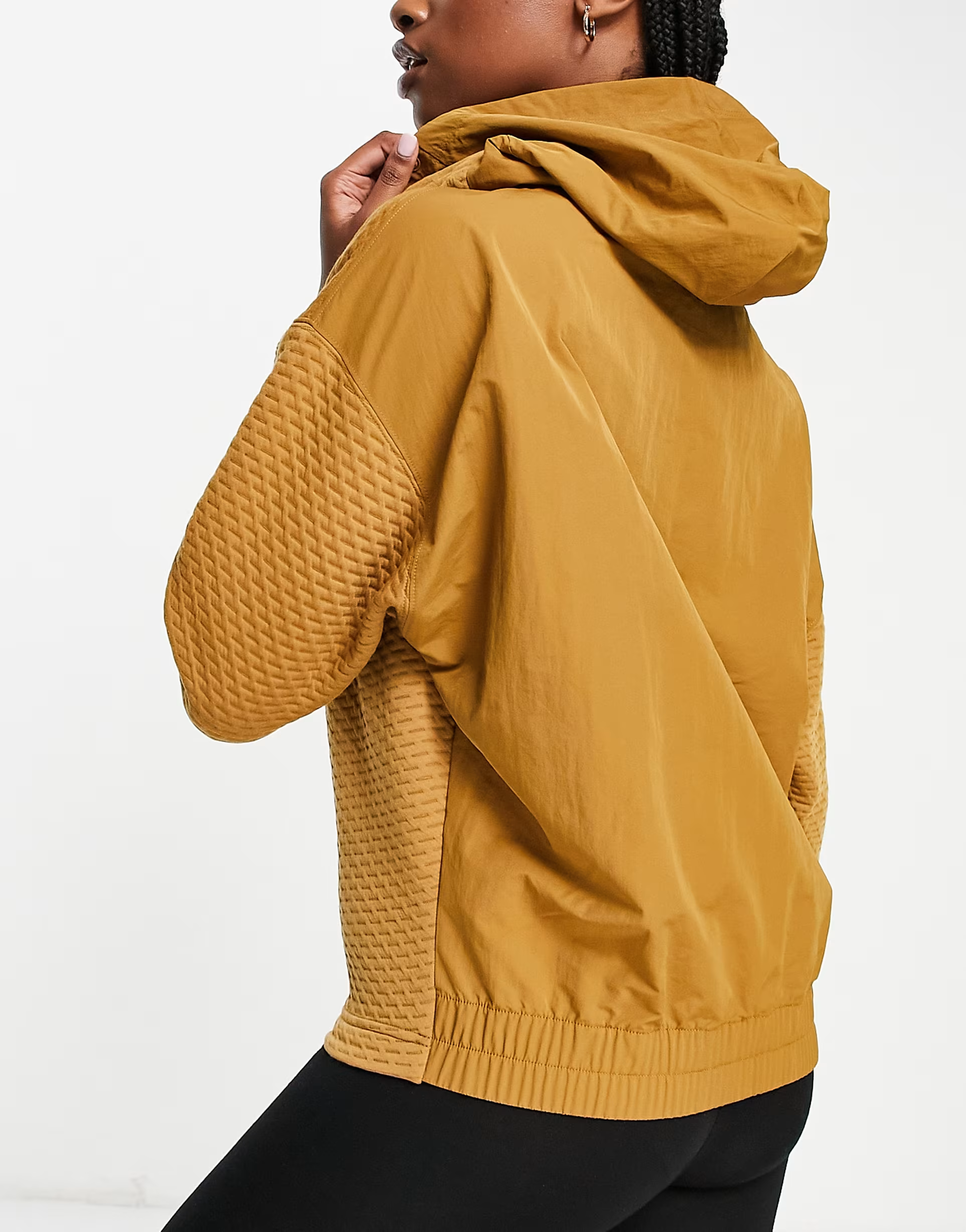 Reebok Womens Sweatshirt With Neck Detail in Tan