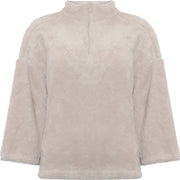 Reebok Women's Cream Borg Myt Cozy 1/4 Zip Sweat