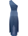 Tfnc Petite Bridesmaid One Shoulder Maxi Dress In Blue