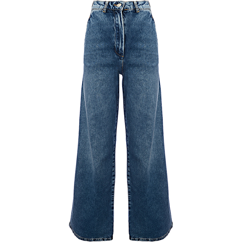 Selected Femme Womens Organic Cotton Wide Leg Jeans