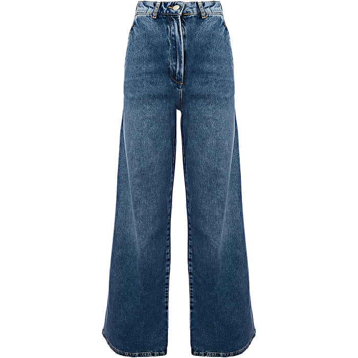 Selected Femme Womens Organic Cotton Wide Leg Jeans