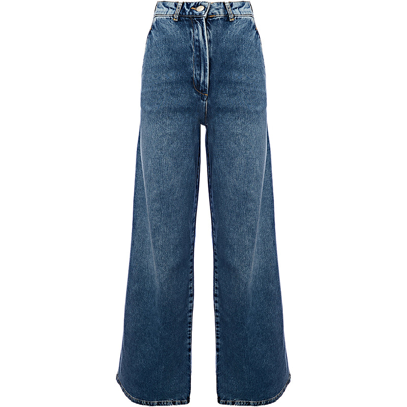 Selected Femme Womens Organic Cotton Wide Leg Jeans