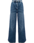 Selected Femme Womens Blue Organic Cotton Wide Leg Jeans