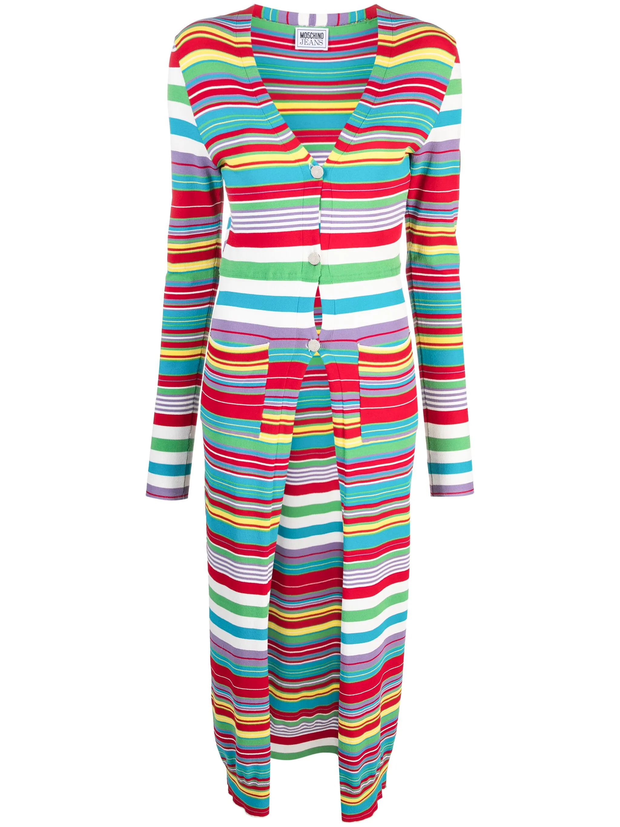 Moschino Colourful Stripes Long Cardigan in Multicolour