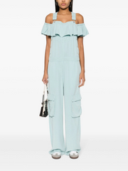 Moschino Garment-Dyed Dungarees in Blue