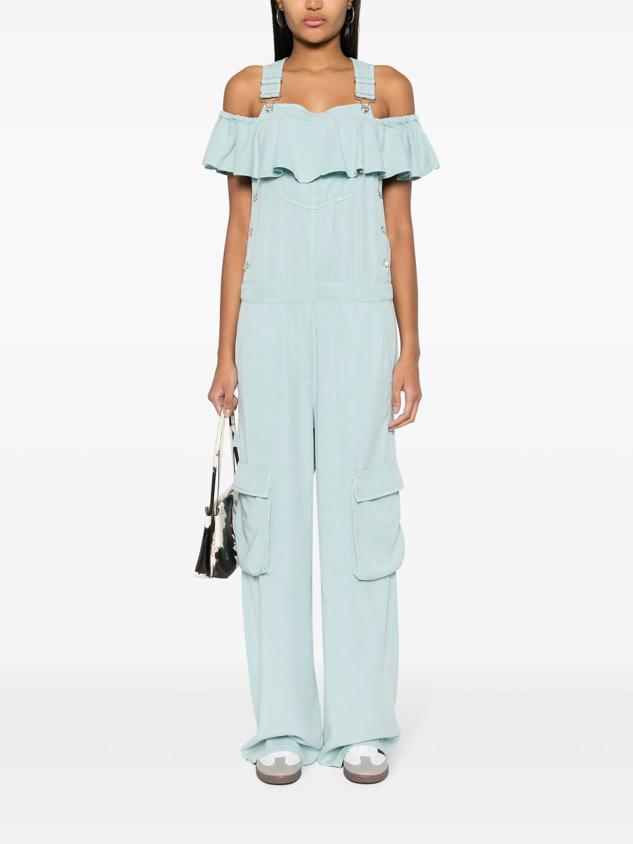 Moschino Garment-Dyed Dungarees in Blue