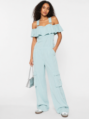 Moschino Garment-Dyed Dungarees in Blue