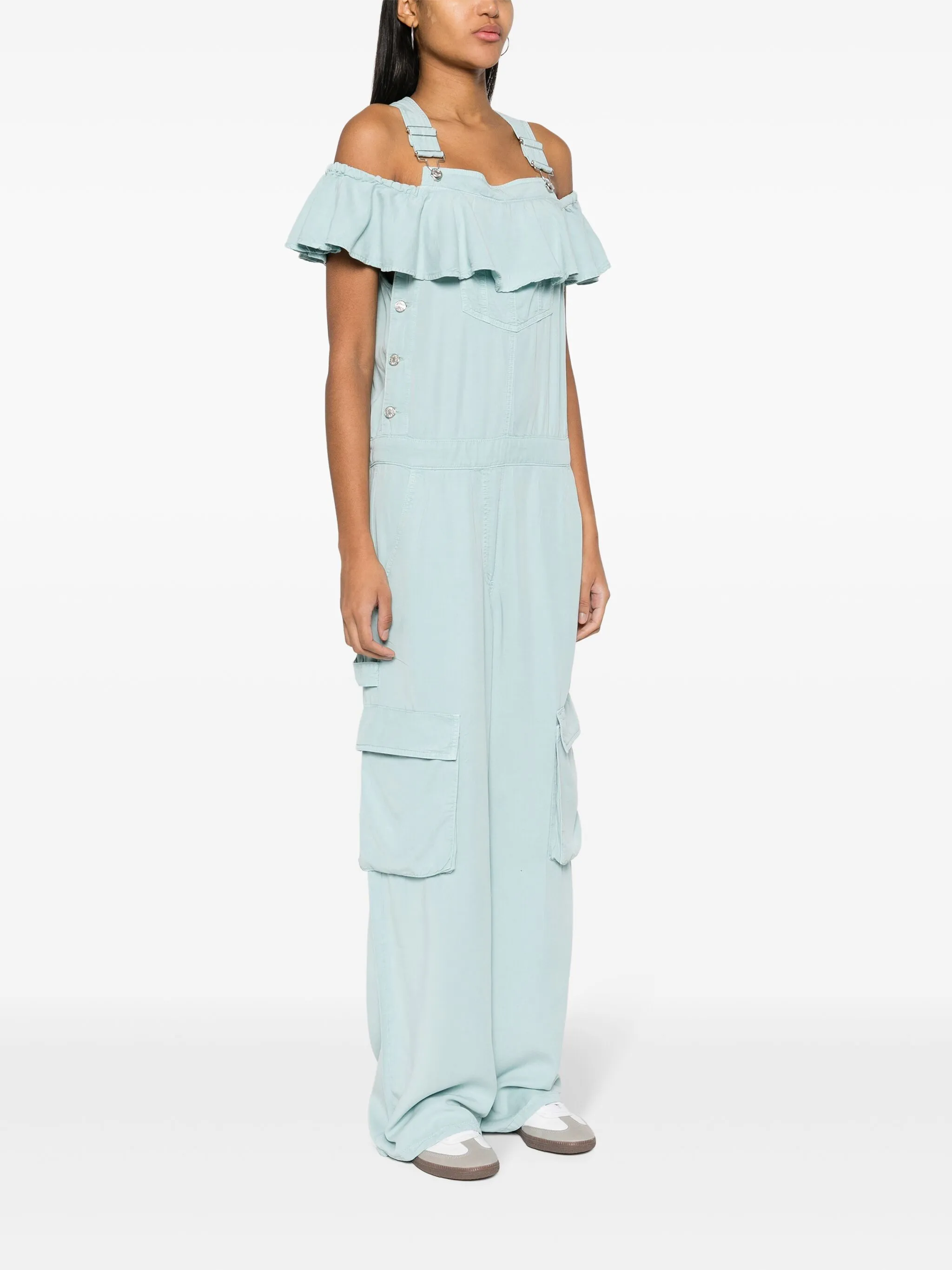 Moschino Garment-Dyed Dungarees in Blue