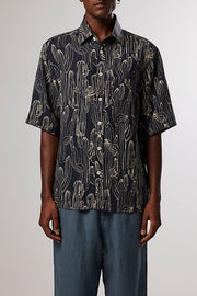 NN.07 Hans ss 5034 casual oversized shirt in navy print