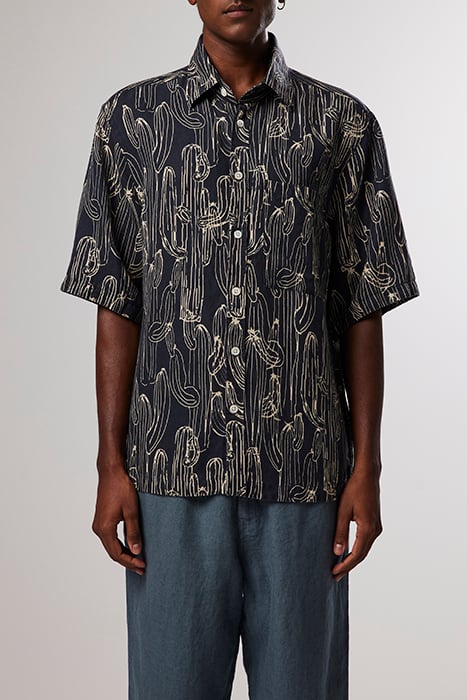 NN.07 Hans ss 5034 casual oversized shirt in navy print