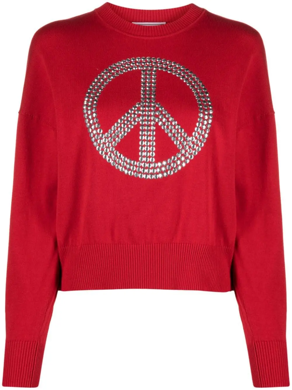 Moschino Peace Symbol Cotton Sweater in Red