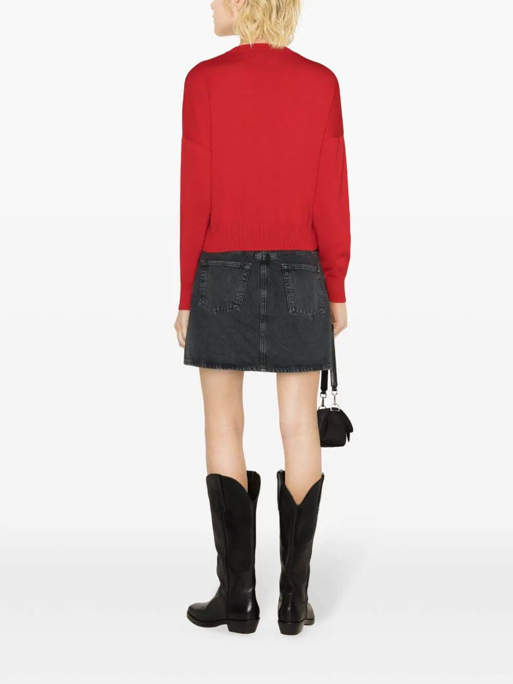Moschino Peace Symbol Cotton Sweater in Red