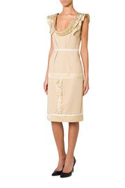 Inside Out Crepe Dress in Beige