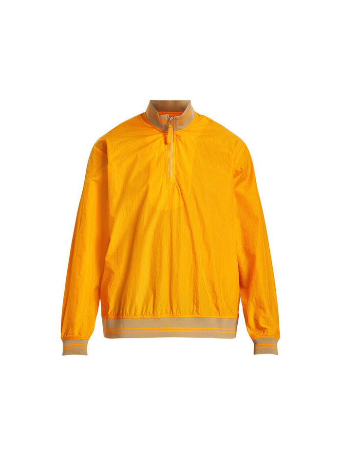 Universal Works Men's Orange Vale Half Zip Jumper