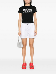 Moschino Logo Print Jersey T-Shirt in Black