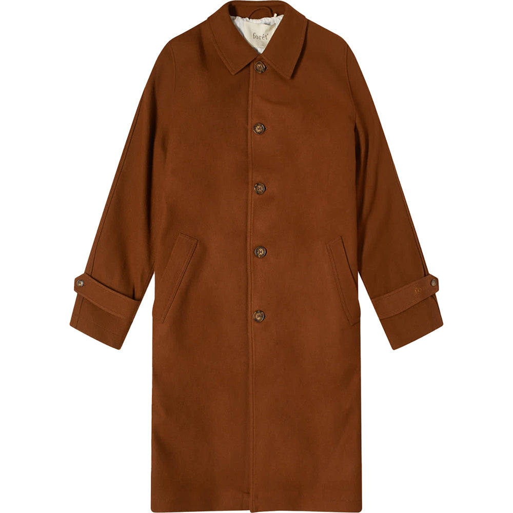 Foret Mens Shelter Wool Coat Brown