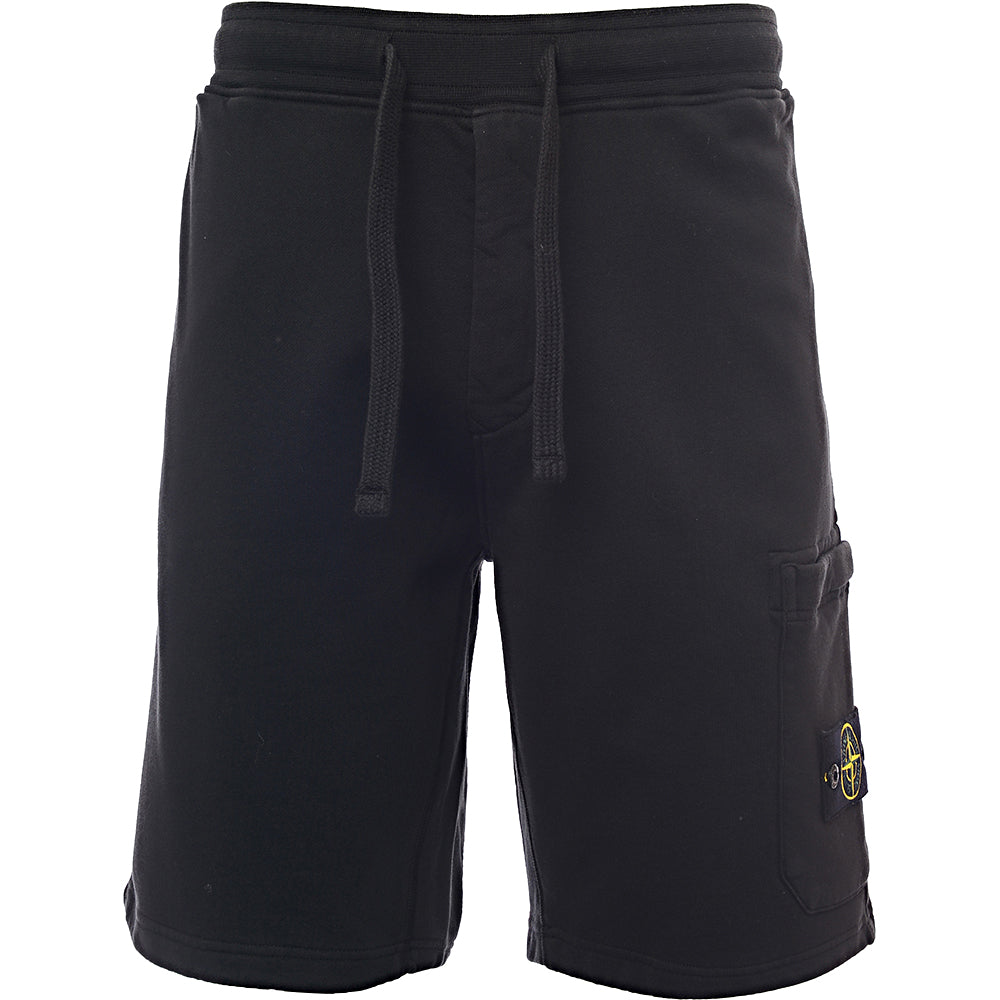 Stone Island Mens Fleece Bermuda Shorts In Black
