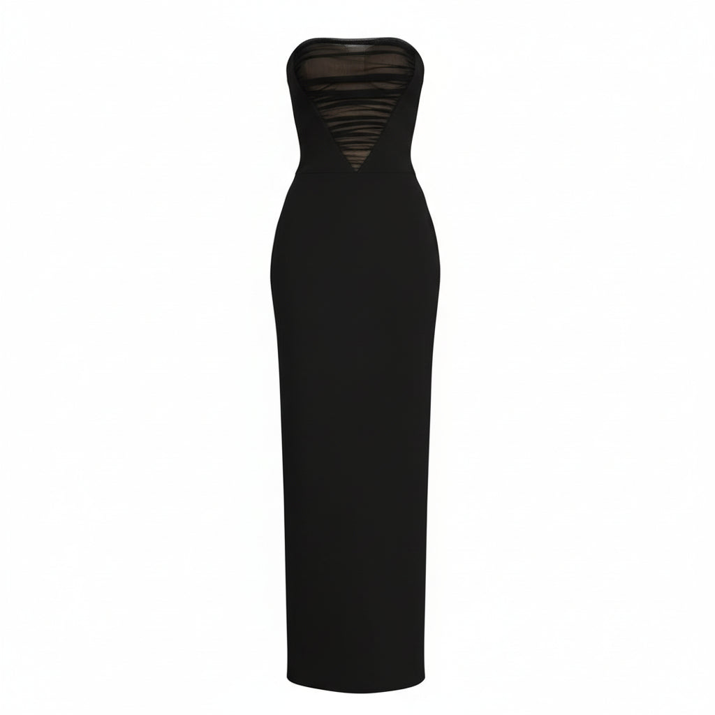 Alexander Wang Womens Deconstructed Bustier Gown With Tulle Front Detail In Black