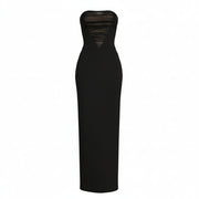 Alexander Wang Womens Deconstructed Bustier Gown With Tulle Front Detail In Black