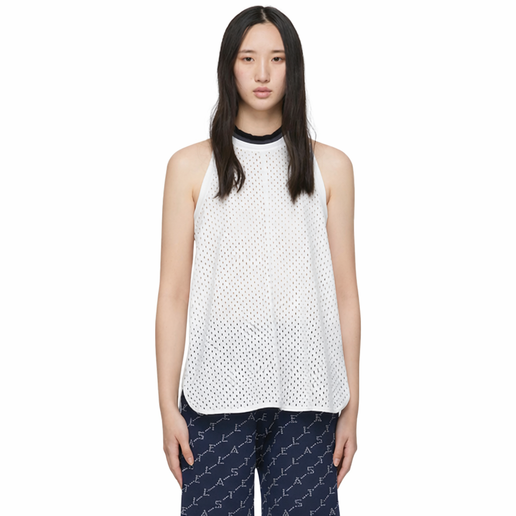 Adidas By Stella Mccartney Womens White Mesh Train Tank Top