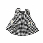 Stella McCartney Girls Blue Check Dress with Mermaid Embroidery