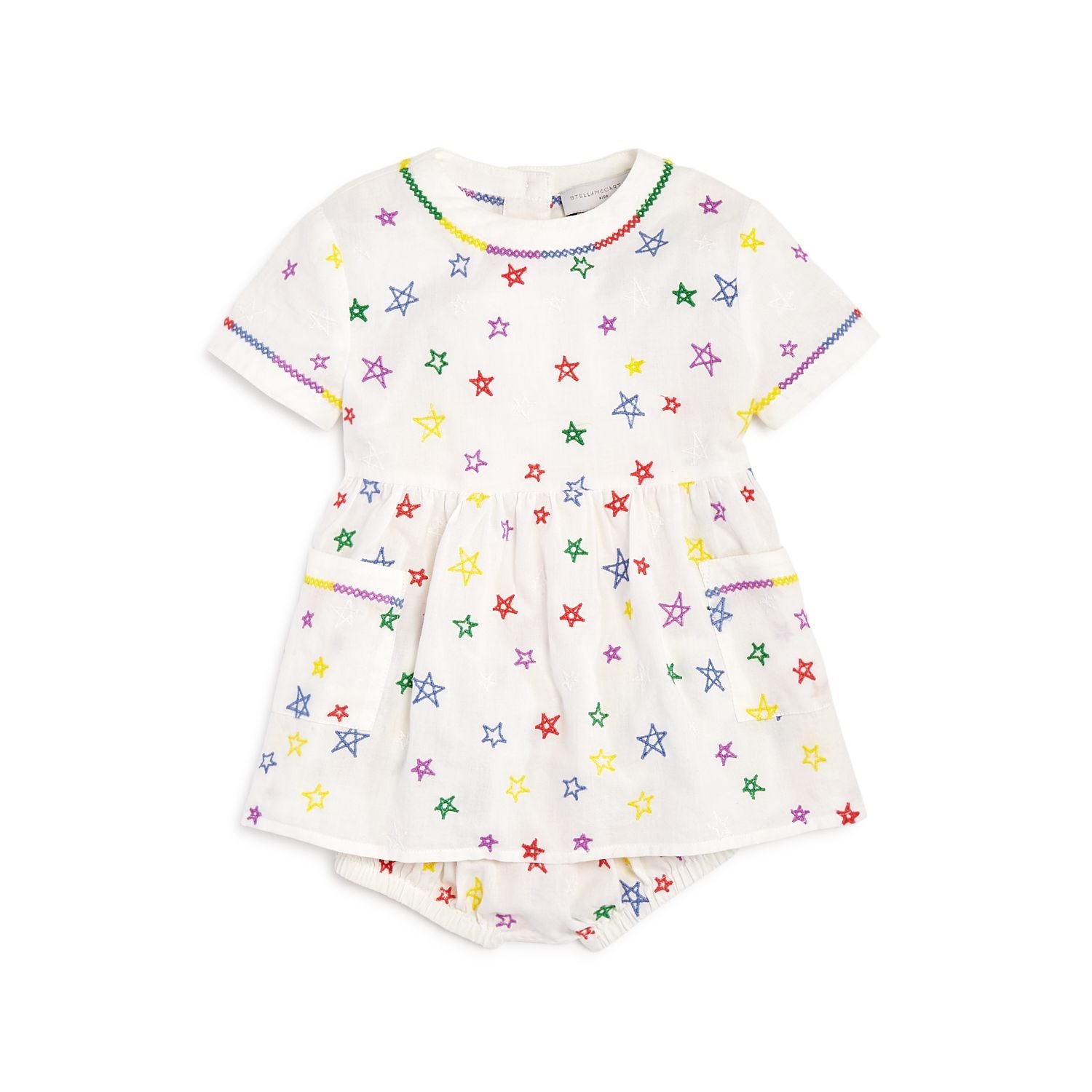 Stella McCartney Girls Stars Cotton Dress & Bloomer in White