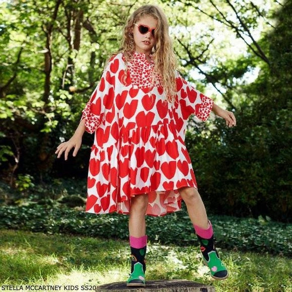Stella Mccartney Girls Mini Dress in Red