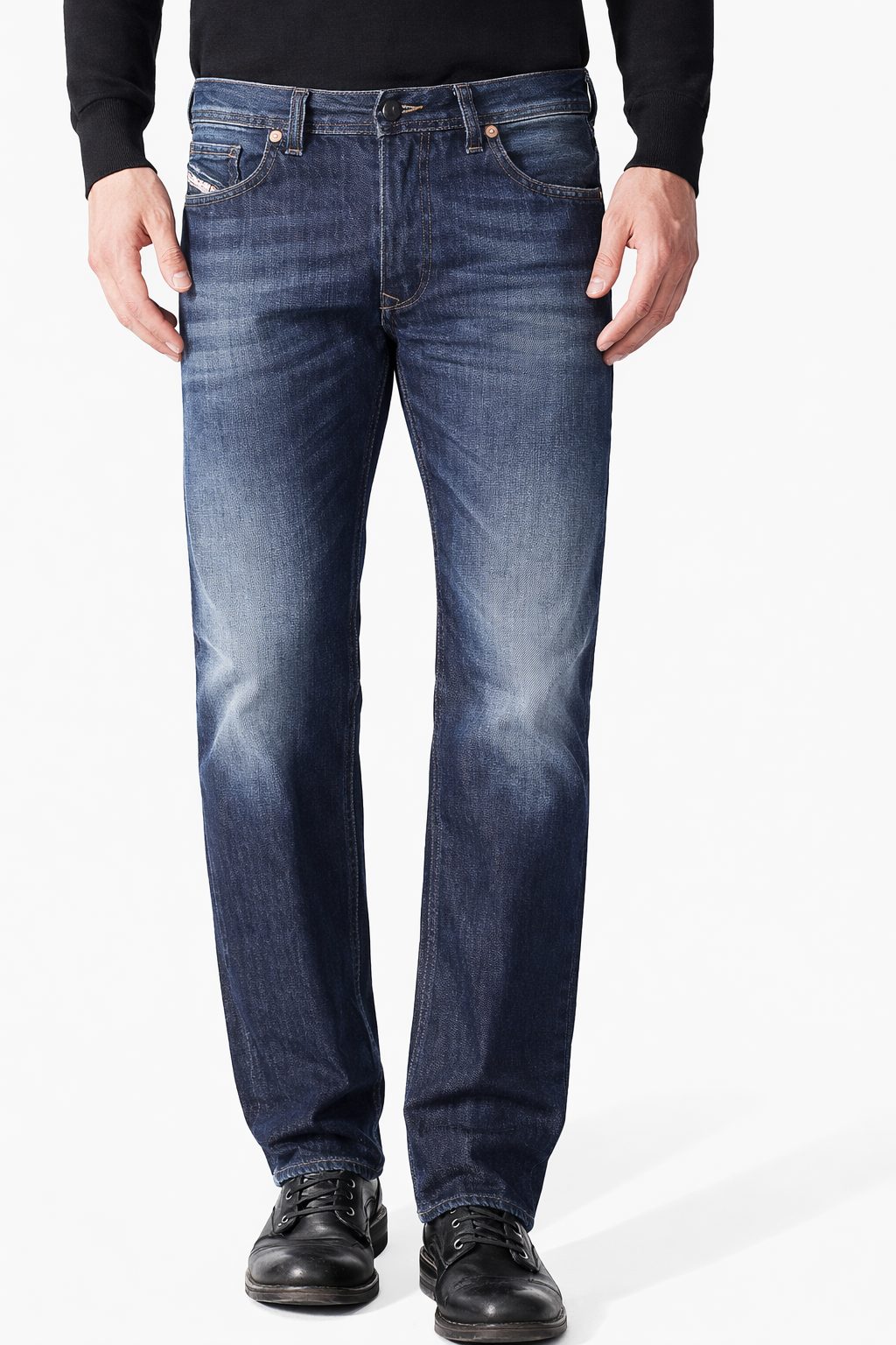 Diesel Mens Larkee Regular Straight Jeans in Blue