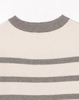 Pilgrim Unisex Forest Knit Jumper in White/Grey Stripe