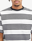 Beams Mens Nep Stripe T-Shirt Off White