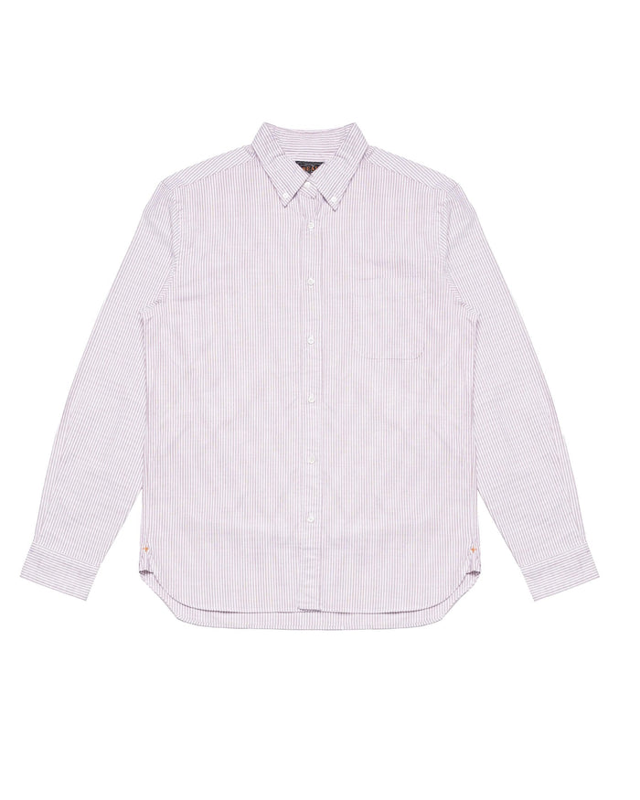 Beams Men's Red Candy Stripe Oxford Shirt