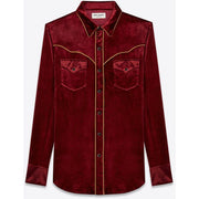 Saint Laurent Men's Long Sleeve Shirt in Red