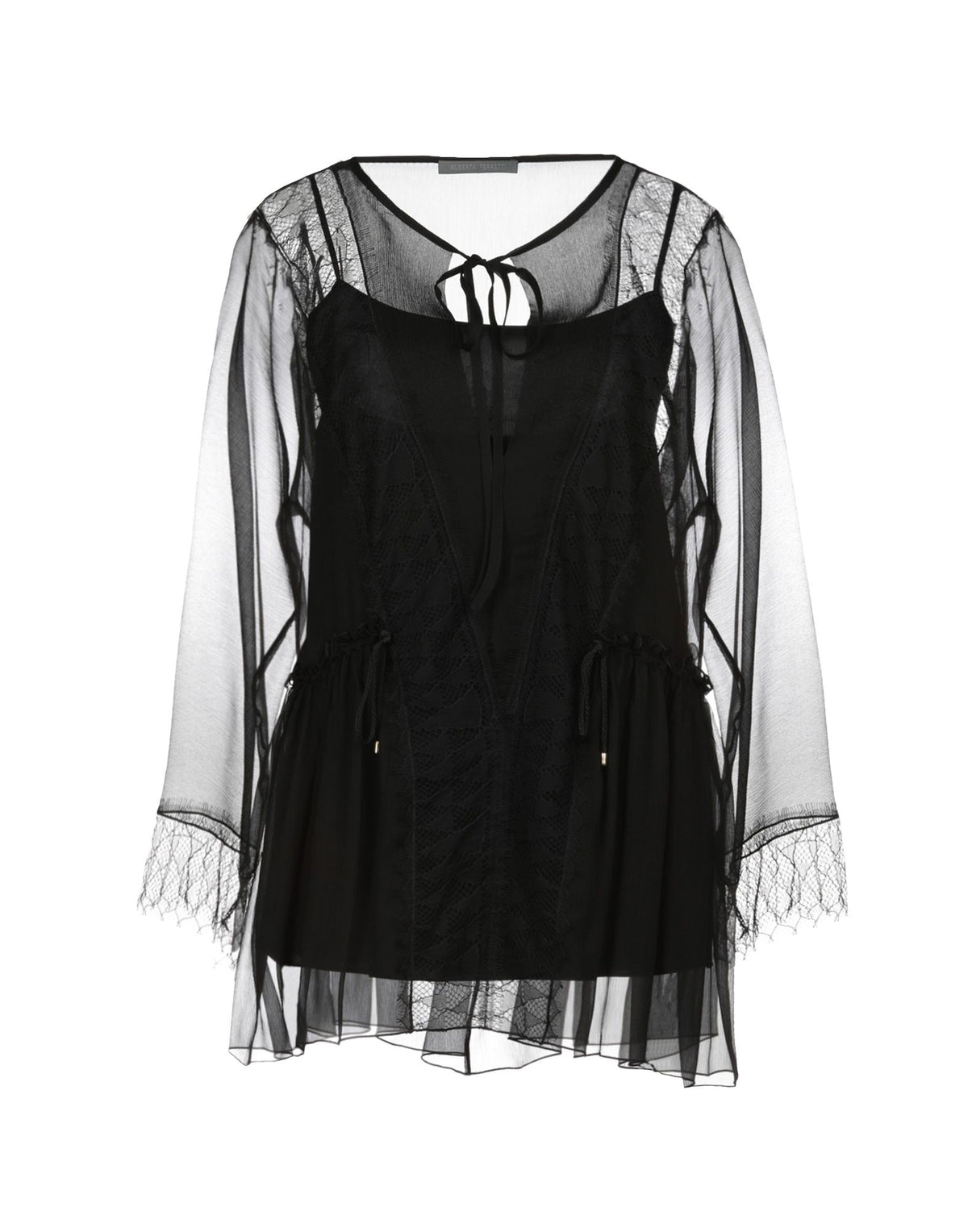 Alberta Ferretti Women's Crew Neck Lace Top