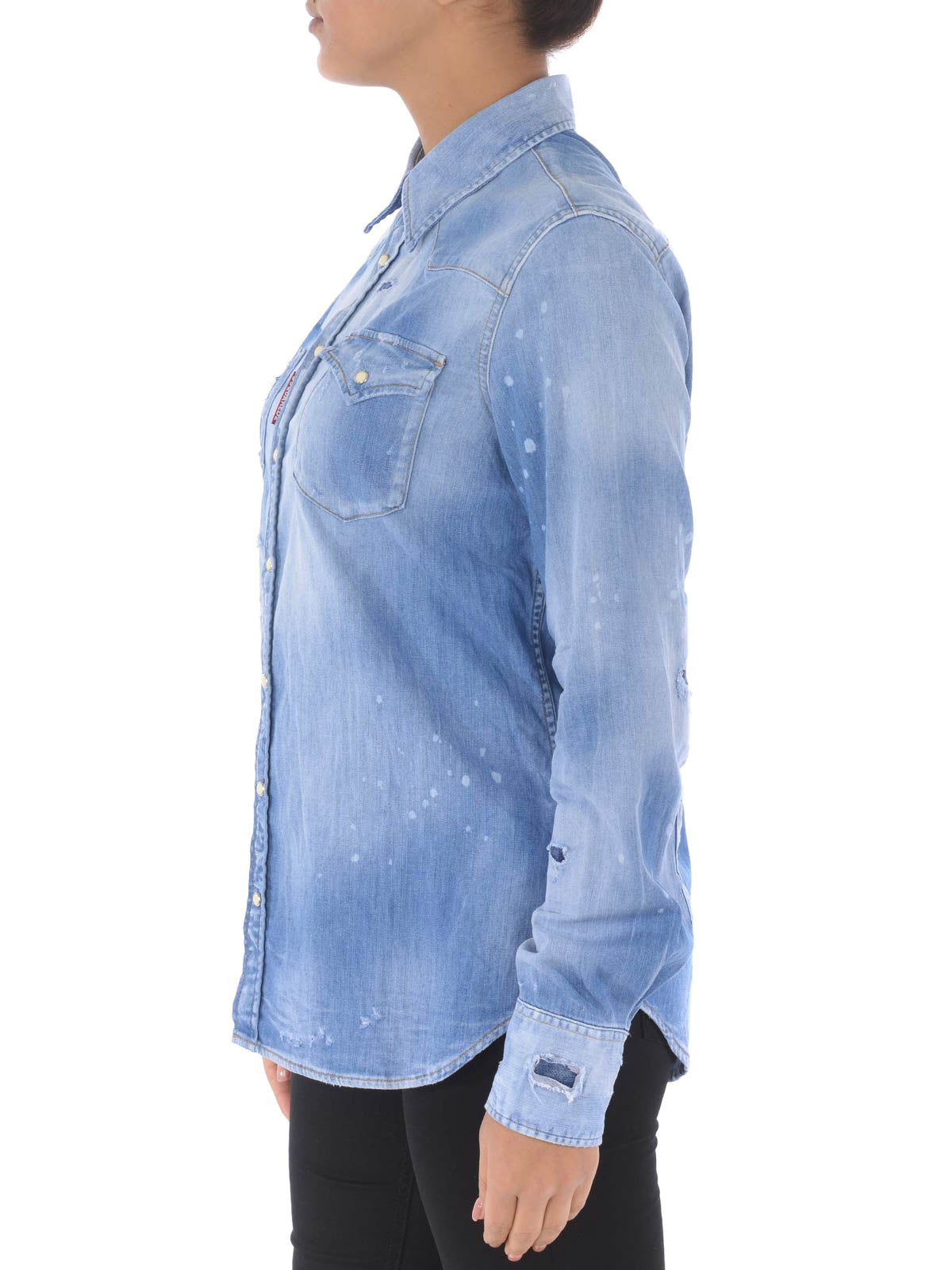 Dsquared2 Women's Long Sleeve Shirt in Blue