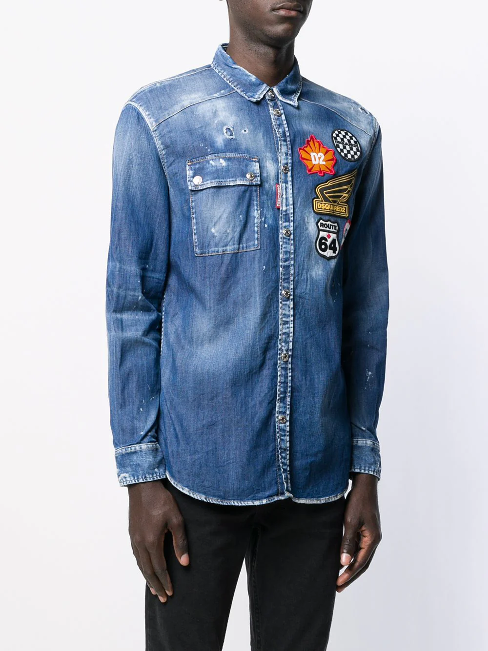 Dsquared2 Men's Long Sleeve Shirt in Blue