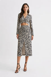 Reiss Tori Skirt In Black & White