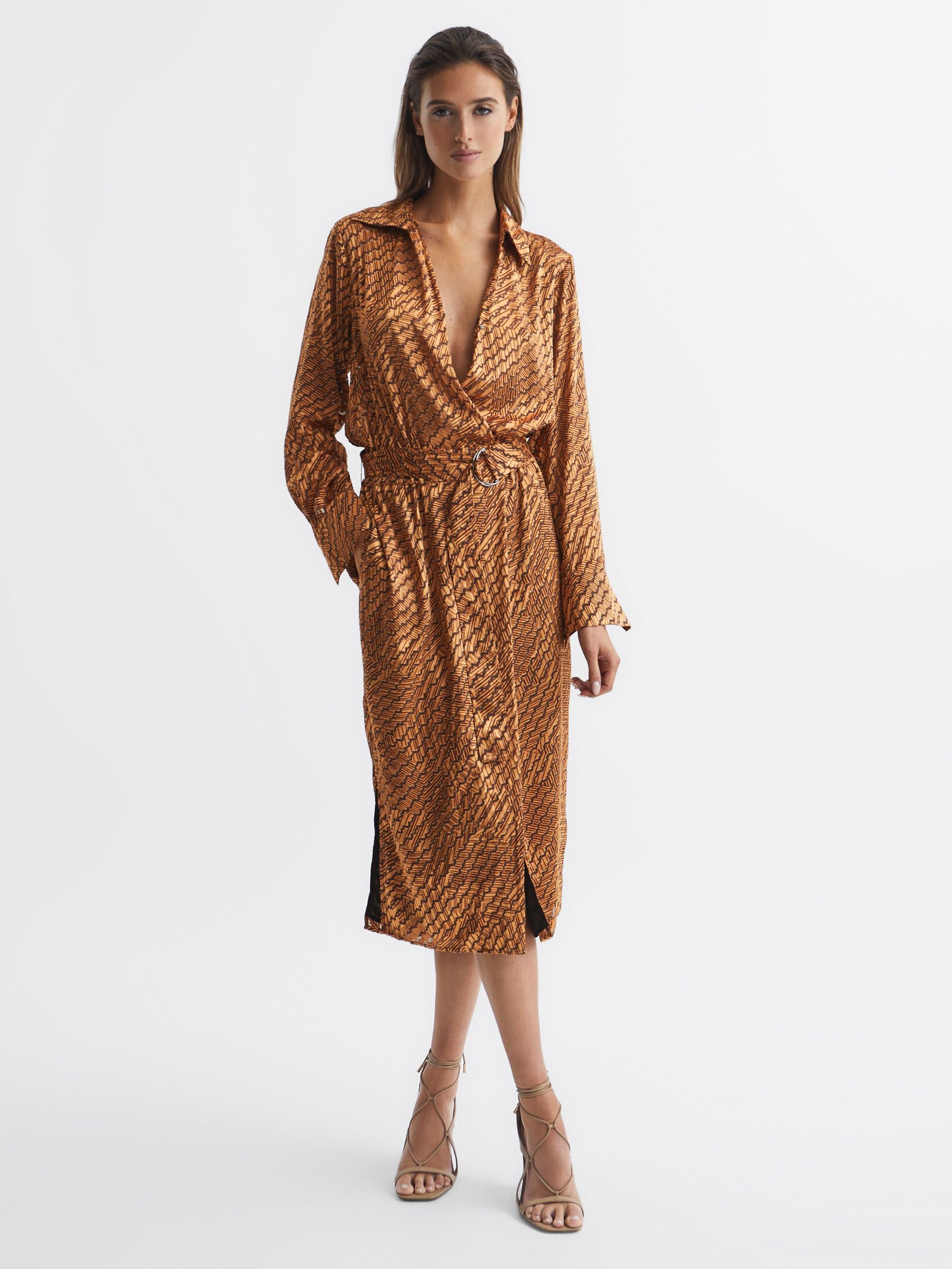 Reiss Emily Devoure Dress in Bronze