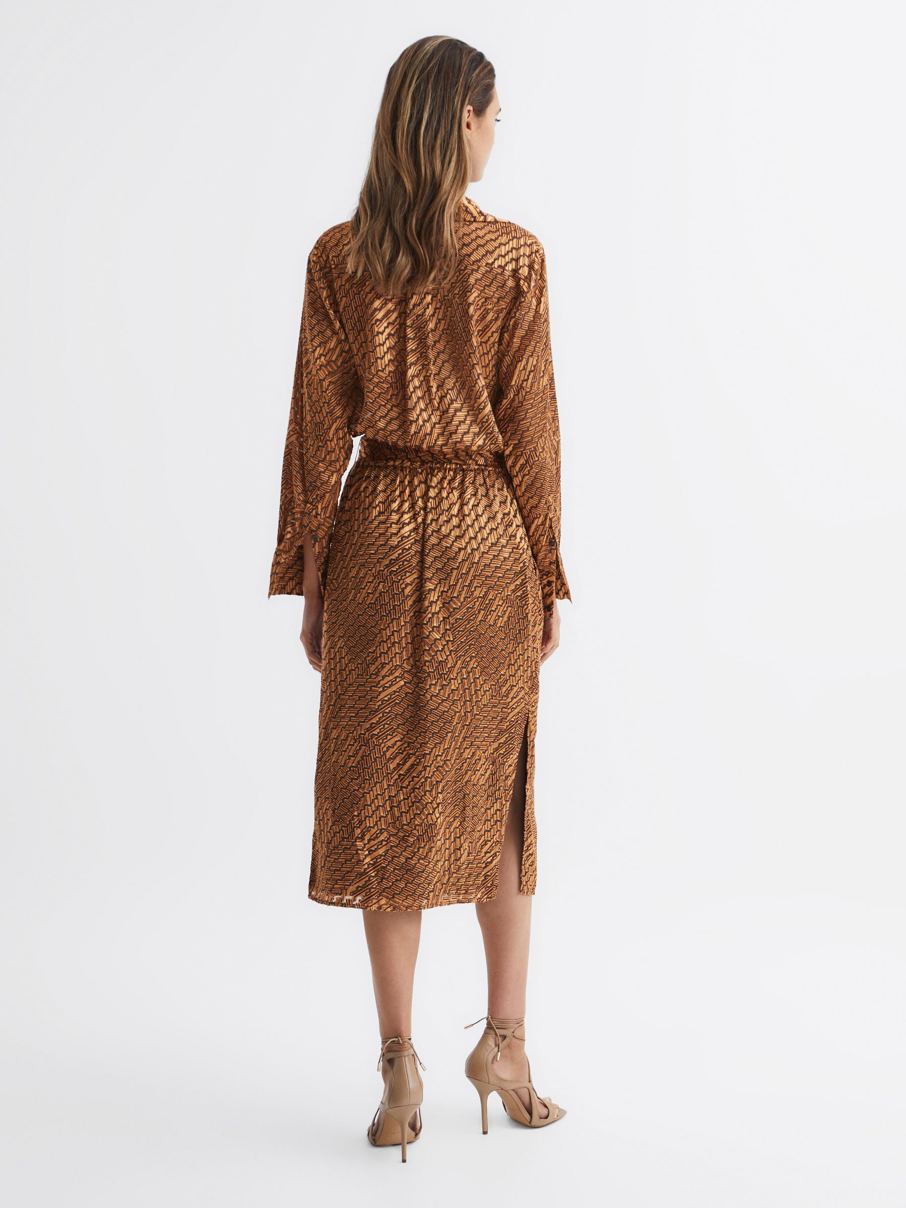 Reiss Emily Devoure Dress in Bronze