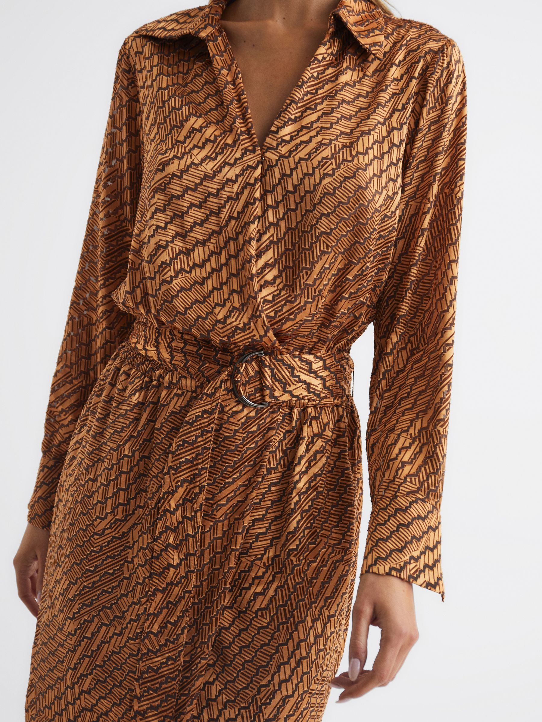 Reiss Emily Devoure Dress in Bronze