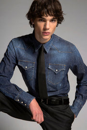 Dsquared2 Men's Long Sleeve Shirt in Blue