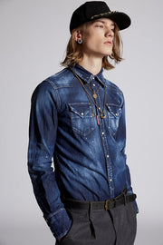Dsquared2 Men's Long Sleeve Shirt in Blue