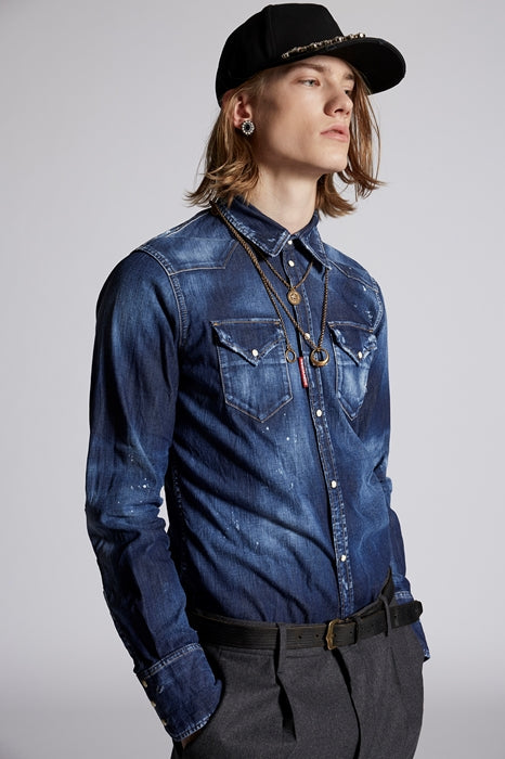 Dsquared2 Men's Long Sleeve Shirt in Blue