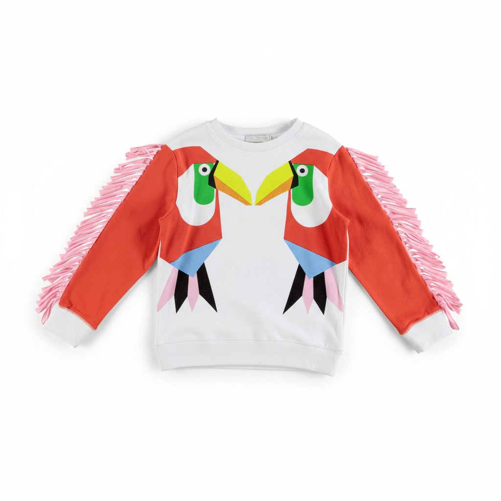 Stella McCartney Girls Toucan Fringed Sweatshirt