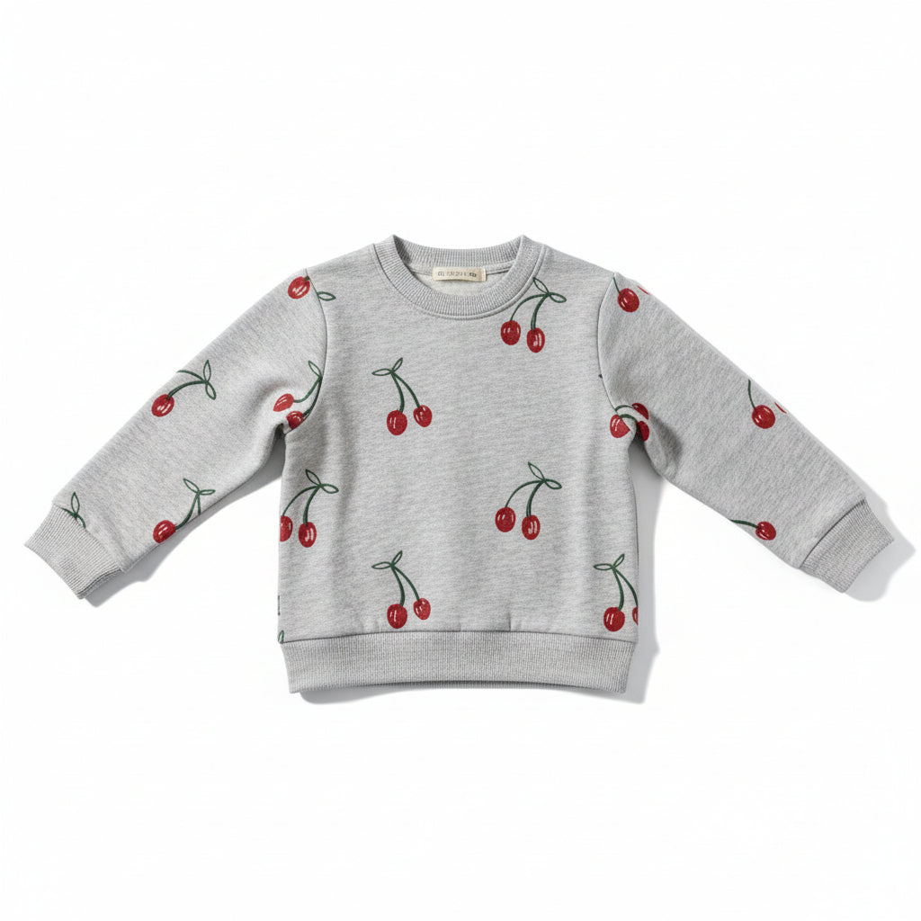Stella McCartney Girls Cherry Sweatshirt in Grey