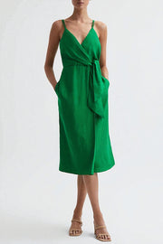Esme Linen Dress in Green